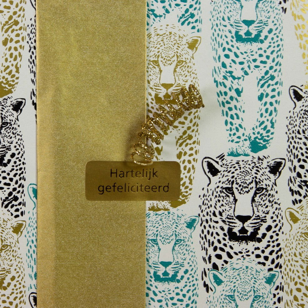 Inpakpapier Cheetah Goud - Kadopapier.net