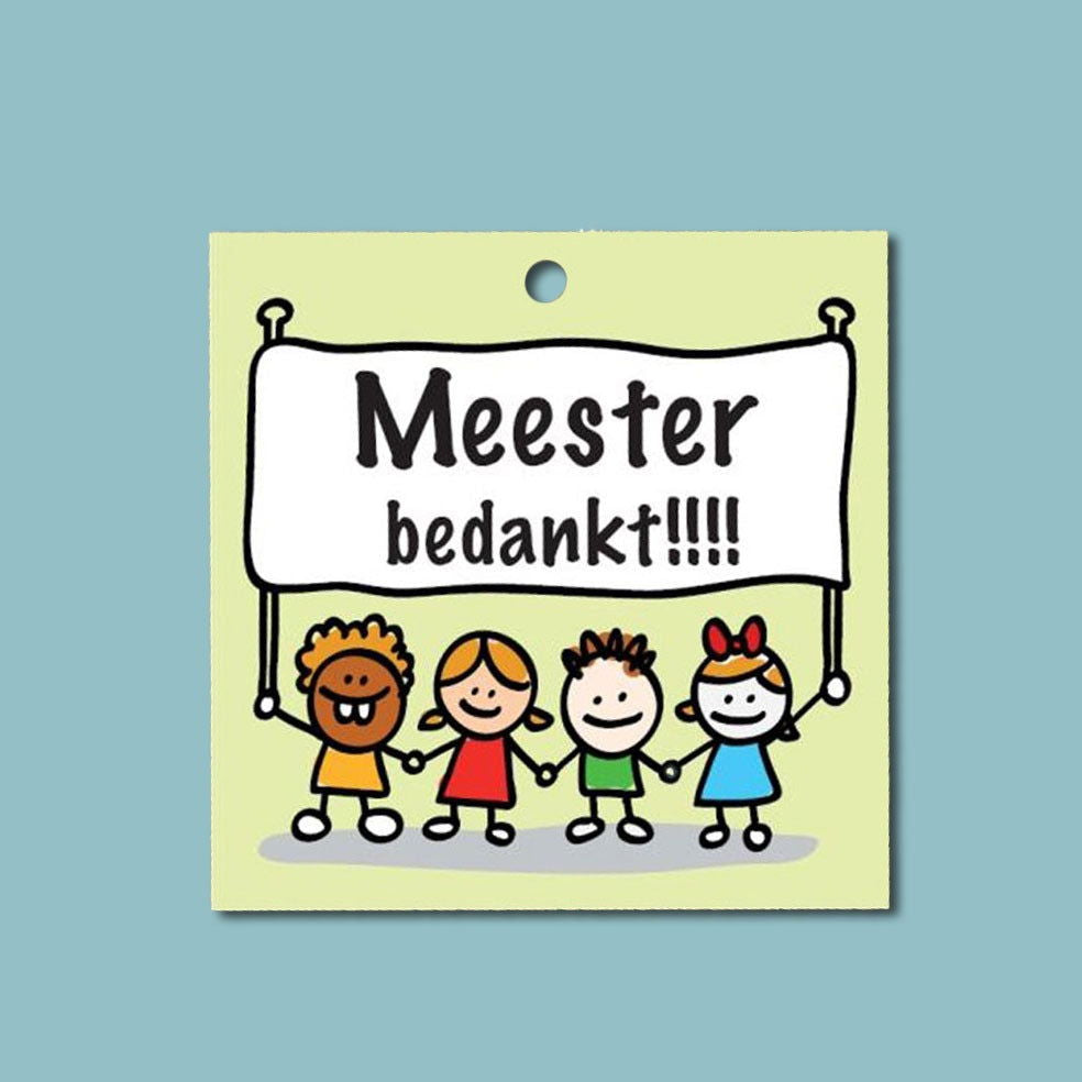 Kadokaartje Meester Bedankt - Kadopapier.net