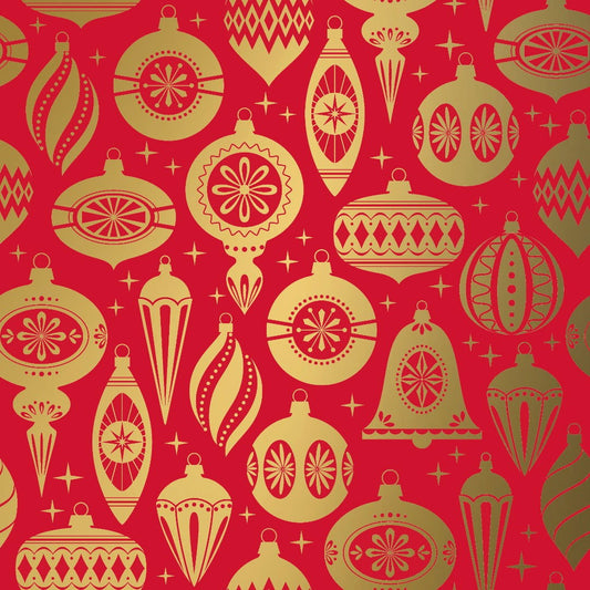 Kerstinpakpapier Deco Rood - Kadopapier.net