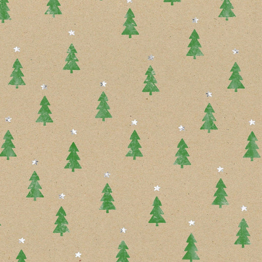 Kerstpapier Tiny Trees - Kadopapier.net