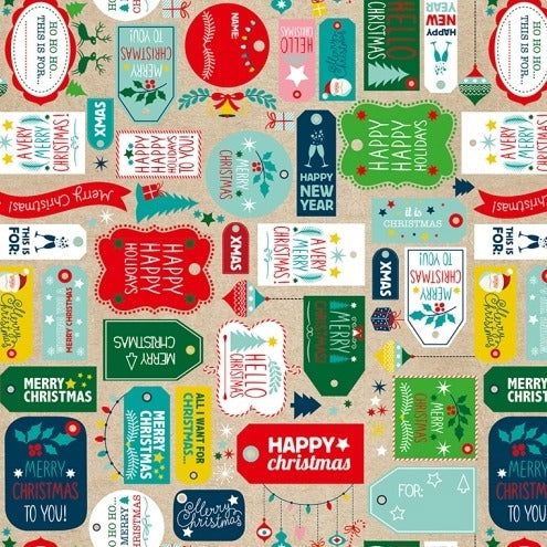 Kerstpapier met Labels - Kadopapier.net