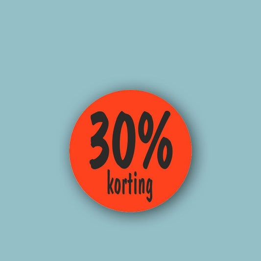 Korting Sticker 30% - Kadopapier.net