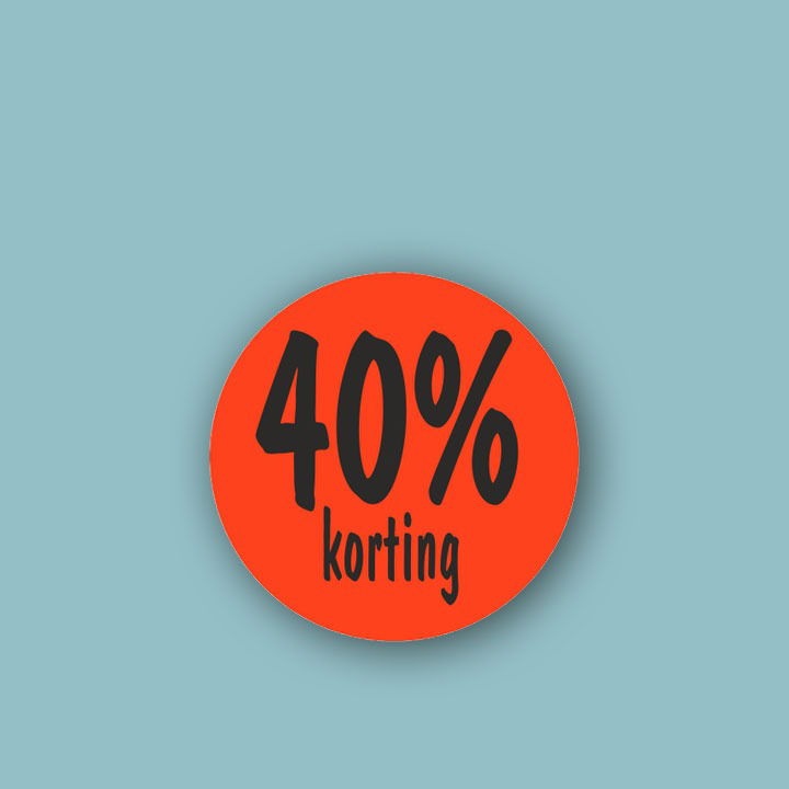 Korting Sticker 40% - Kadopapier.net