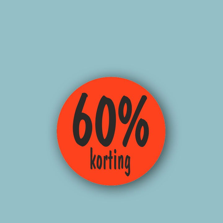 Korting Sticker 60% - Kadopapier.net