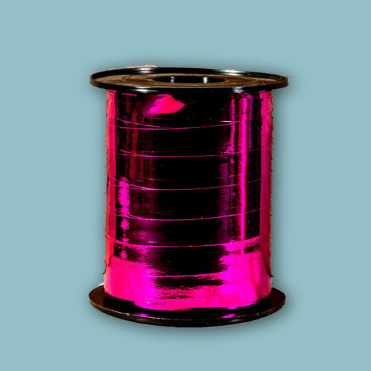 Metallic krullint Fuchsia - Kadopapier.net