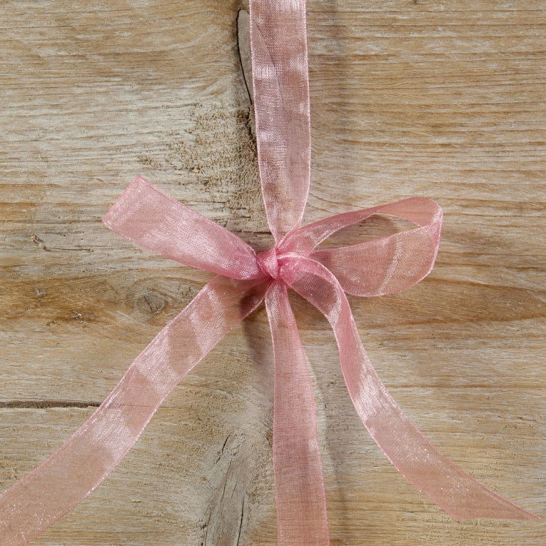 Oud Roze Organza lint - Kadopapier.net