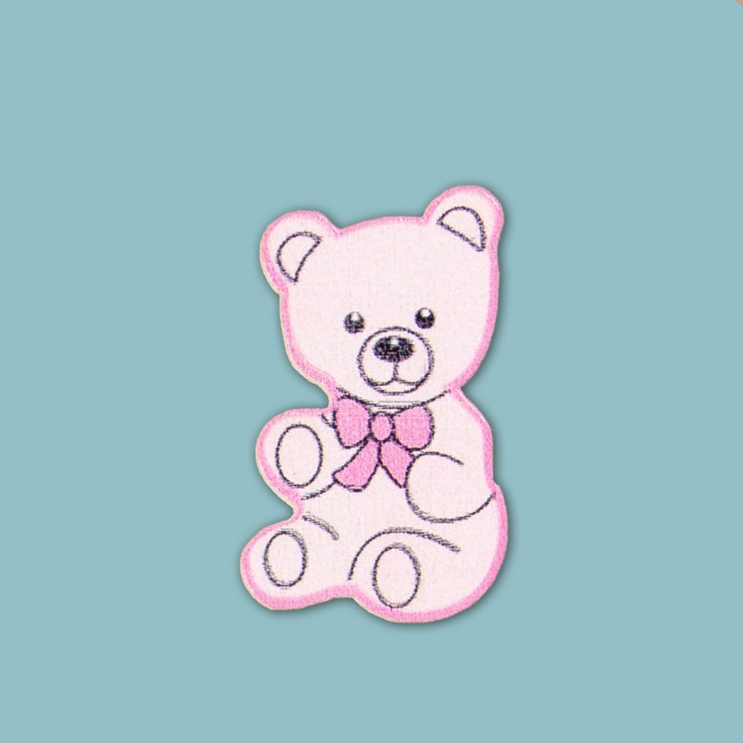 Plakdeco Teddybeer Roze - Kadopapier.net