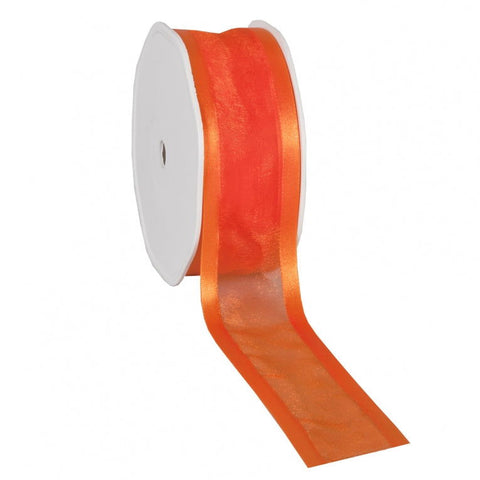 Satin edge Organzalint Oranje - Kadopapier.net