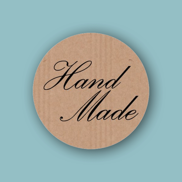 Sticker Hand Made kraft - Kadopapier.net