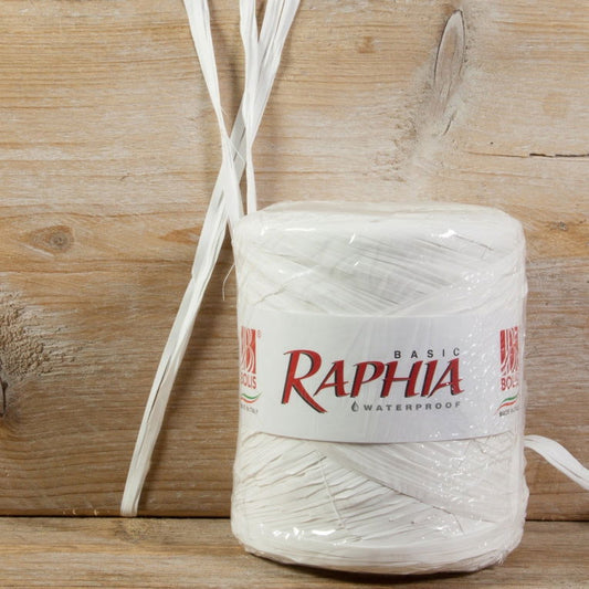 Synthetische raffia Wit - Kadopapier.net