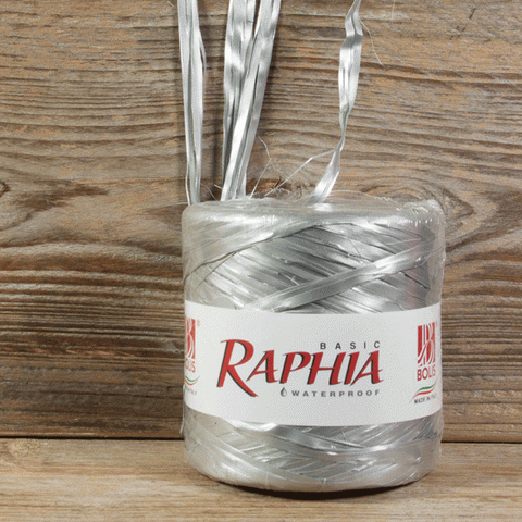 Synthetische raffia Zilver - Kadopapier.net