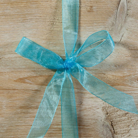 Turquoise Organza lint - Kadopapier.net