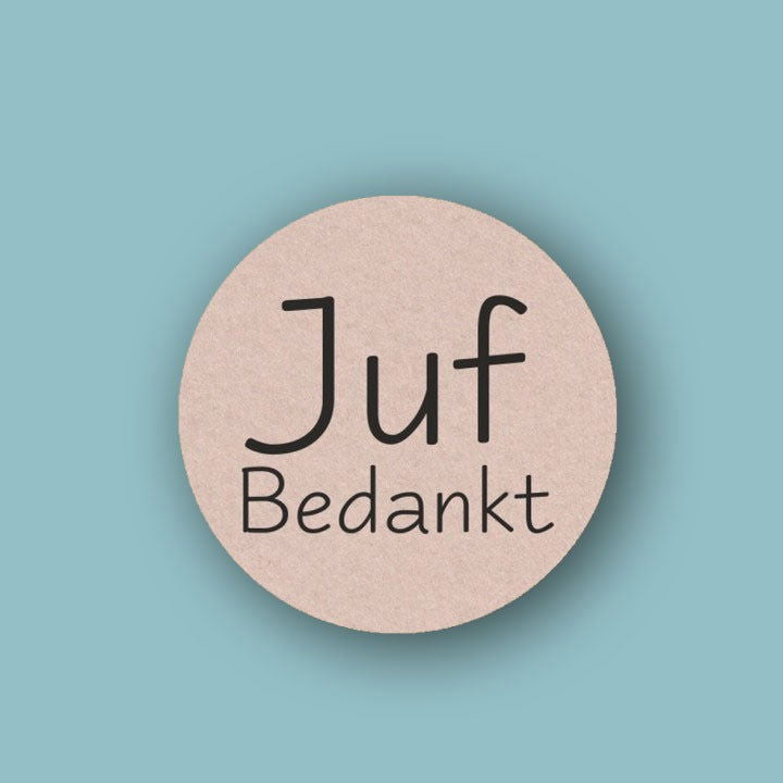 Wensetiket Juf Bedankt Zand - Kadopapier.net