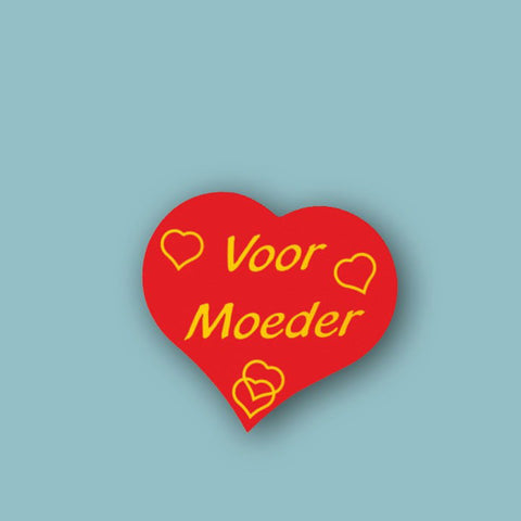 Wensetiket "Voor Moeder" Hart - Kadopapier.net