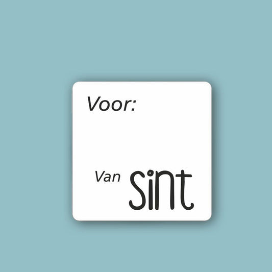 Sint etiket van/voor Vierkant - Kadopapier.net